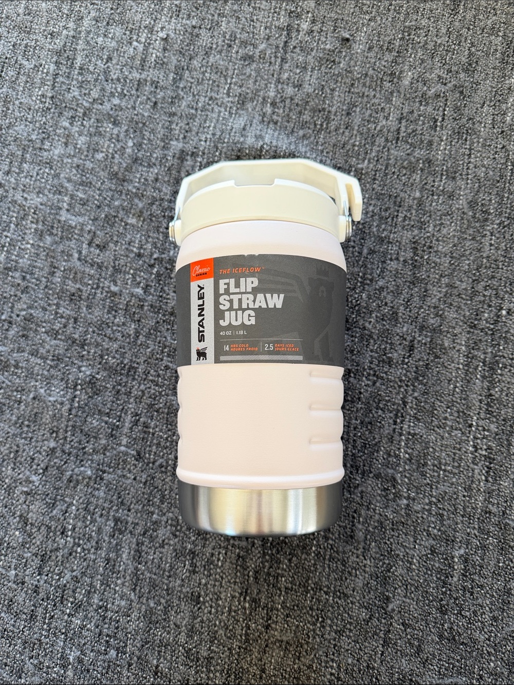 Stanley Flip Straw Jug in Pale Pink with Stainless Base